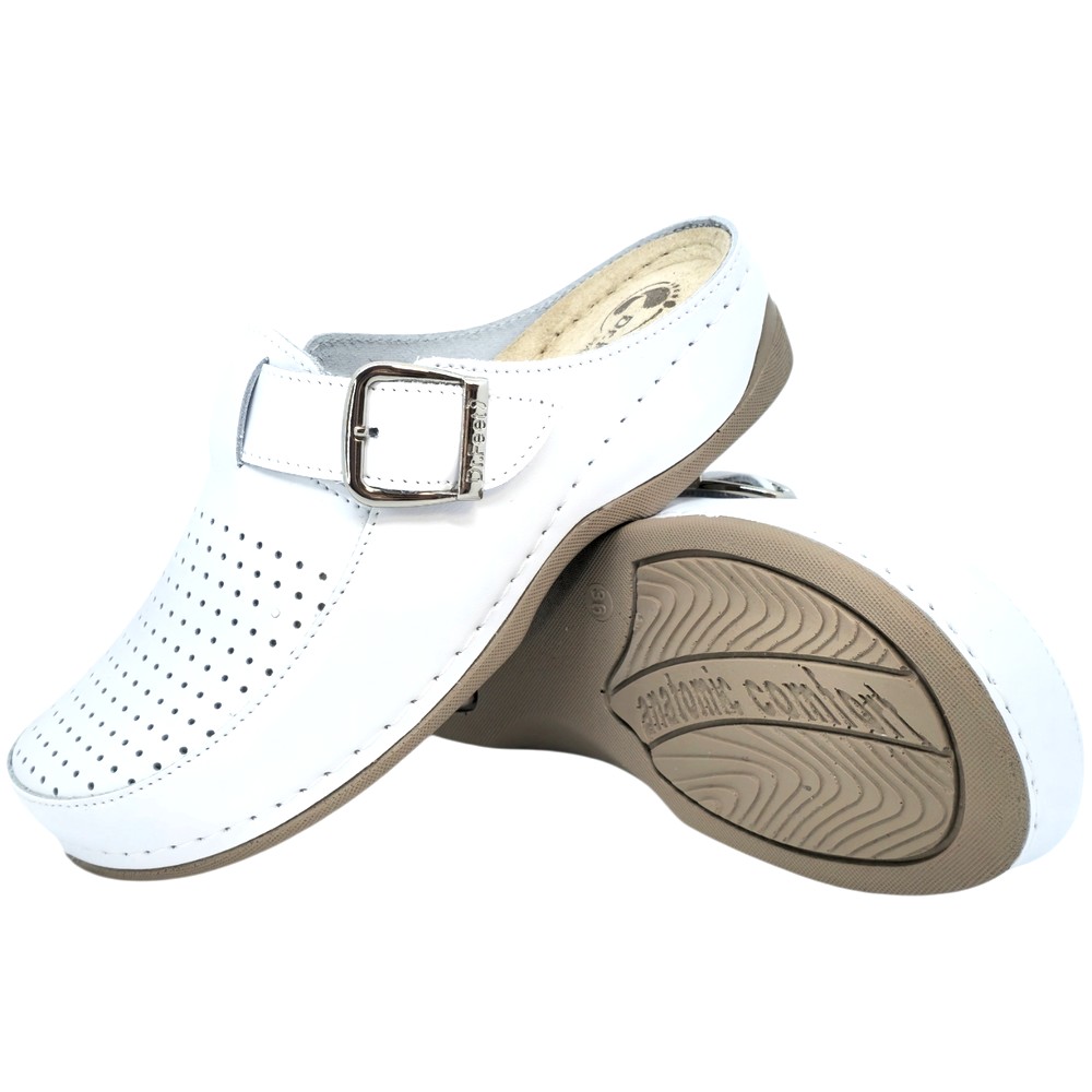 Saboți Dr Feet 2107 alb (Damă)