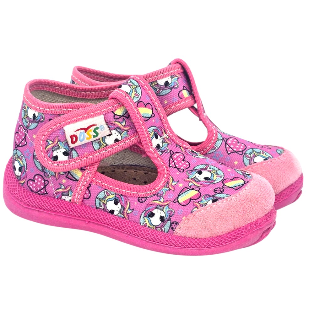 Papuci de casa Doss 5 roz cu unicorn - fetite