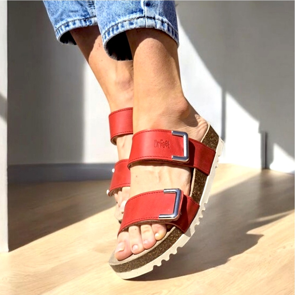 Papuci Dr Feet 16016 rosu (Damă)