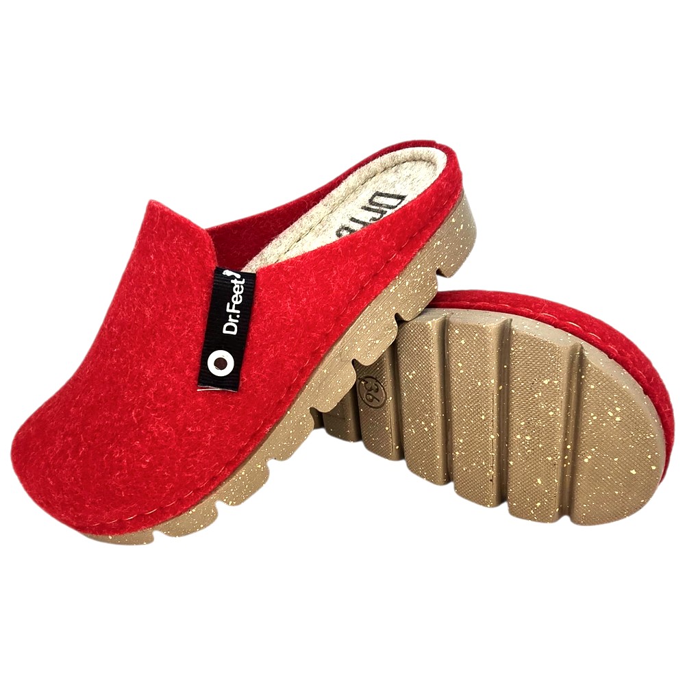 Papuci de casa Dr Feet 1107 rosu (Damă)