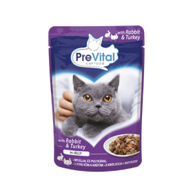 Prevital Plic pisici cu aromă de iepure și curcan 100g