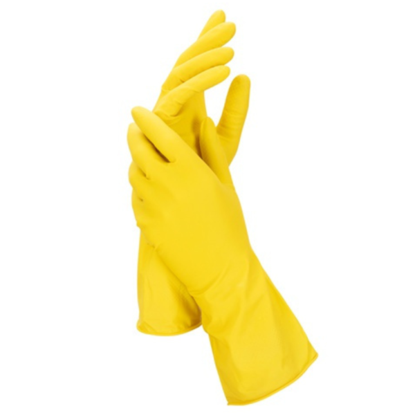 Mănuși latex pentru menaj si curățenie galbene Mercator (set 2) - XL - imagine 3